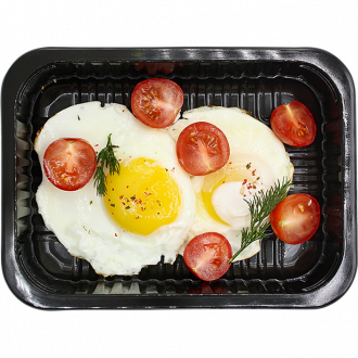 Яичница с перцем, помидором и кабачками