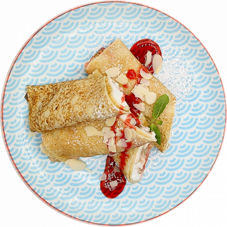 Блин-ролл с кокосовым кремом и маком