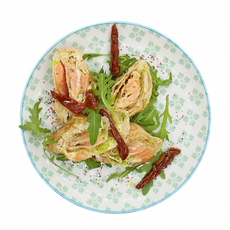 Блины с семгой и творожным  сыром