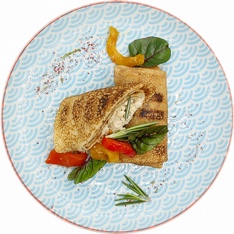 Блины с ветчиной и сыром