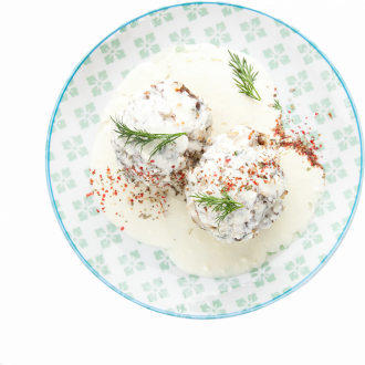 Ежики куриные в сливочном соусе