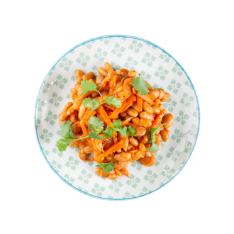 Фасоль тушеная с овощами