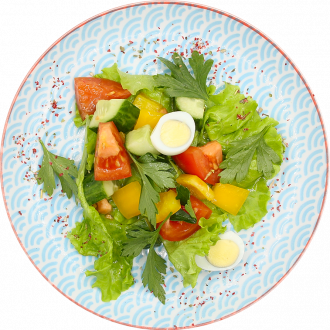 Микс салат с цитрусами и моцареллой 