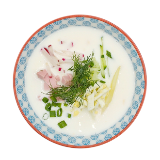 Окрошка мясная на кефире