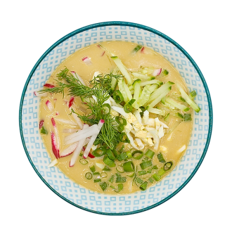 Окрошка мясная на квасе