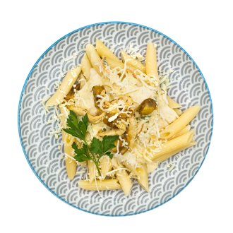 Пенне с курицей и шампиньонами
