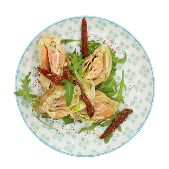 Ролл из лаваша с курицей и корейской морковью