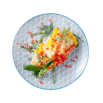 Рыба запеченная с перцем и сыром