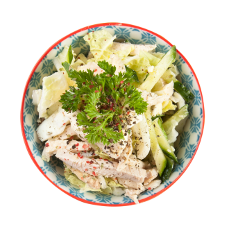 Салат Айсберг с курицей и горчичной заправкой