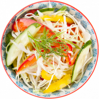 Салат из фунчозы с овощами