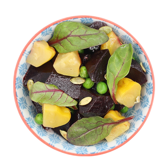 Салат из свеклы, фасоли и патиссонов