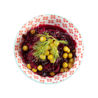 Свекла по-корейски с зеленым горошком