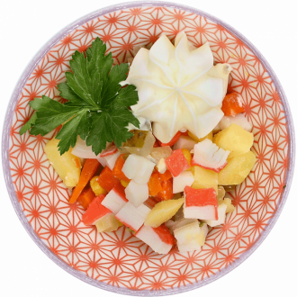 Салат "Мичманский" с крабовыми палочками и кальмарами