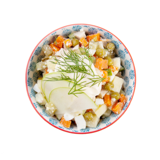 Салат "Оливье" с запечённой индейкой