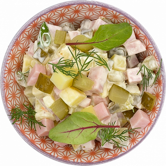 Салат по-деревенски с ветчиной