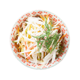 Салат с крабовыми палочками, брокколи и перцем