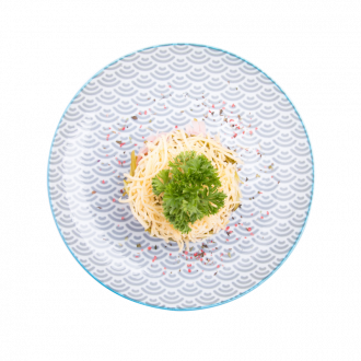 Салат с куриной печенью и грибами (слоёный)