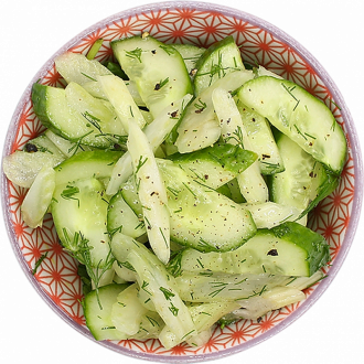 Салат Зеленый с огурцами фетой и маслом