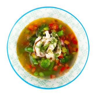 Суп овощной с курицей
