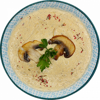 Суп-пюре грибной с гренками 