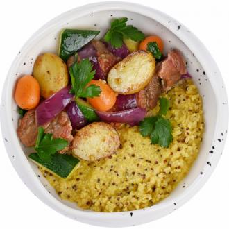 Томленая телятина с овощами и тыквенным киноа VIP