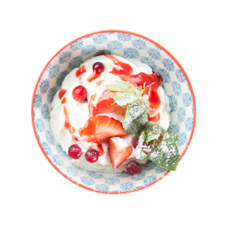 Творог с клубникой
