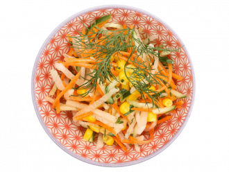 Салат из дайкона с огурцами и морковью