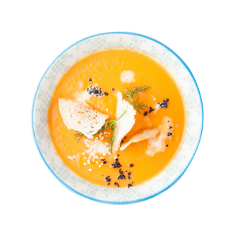 Суп крем из моркови с имбирем и кокосовым молоком